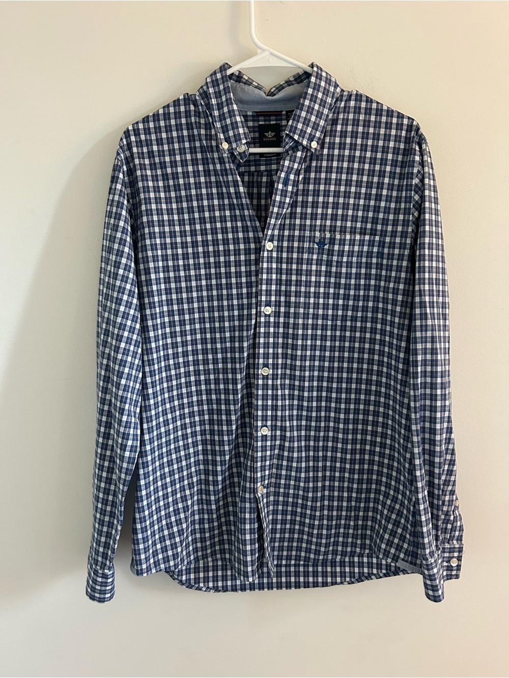 Dockers Men’s Blue & White Check Button-Down Shirt